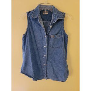 Vintage Guess Jeans Original Designs Denim Vest Women's Sz L Made In The USA